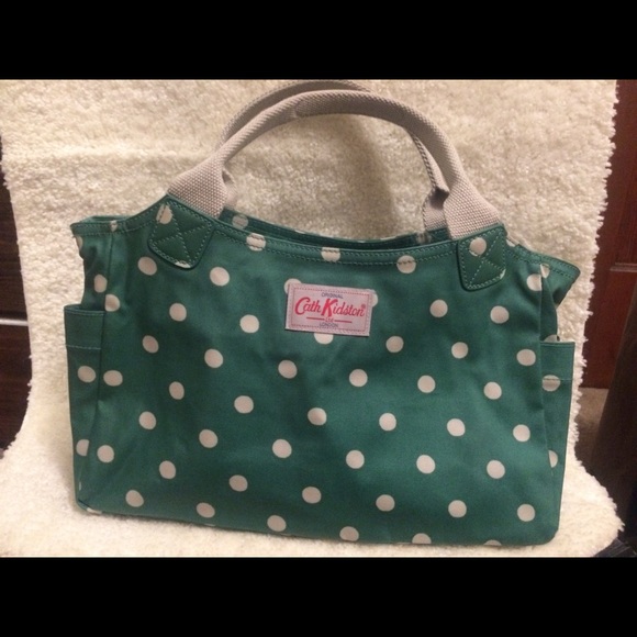 cath kidston green polka dot bag